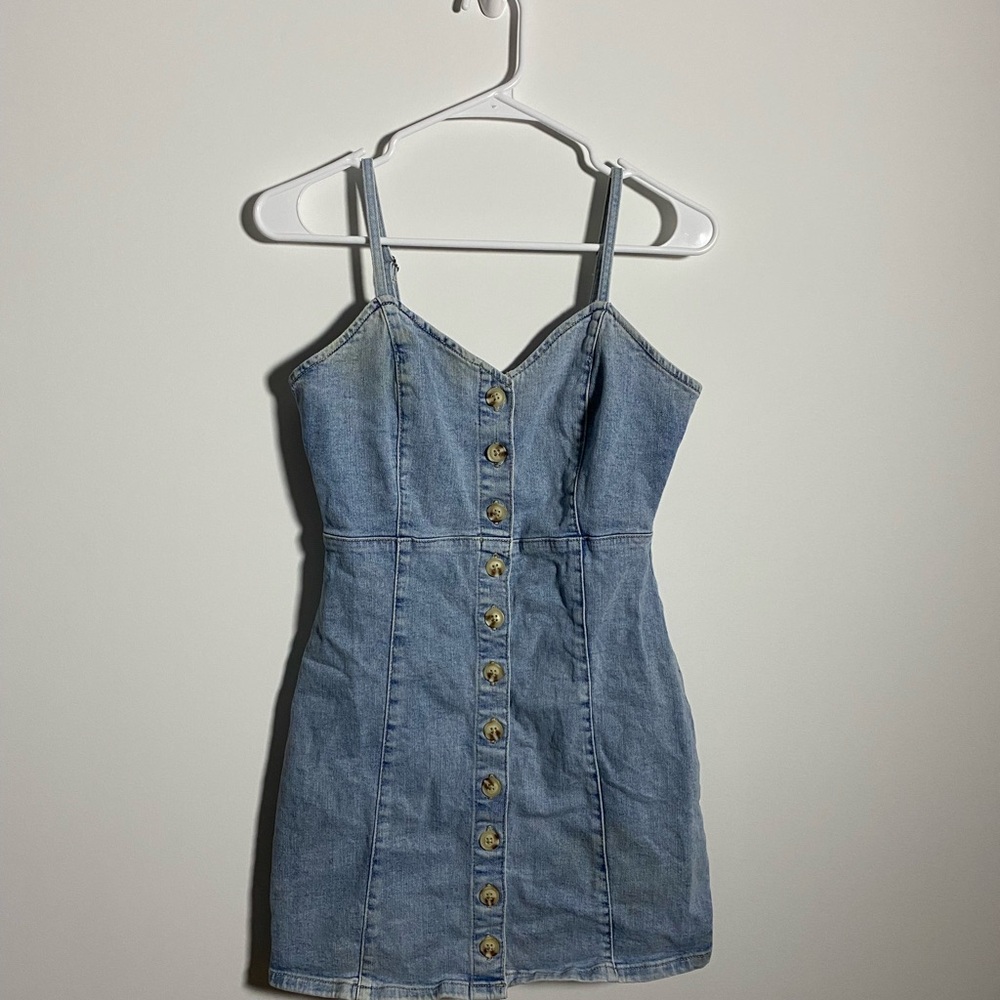 GARAGE Denim Button-Front Dress